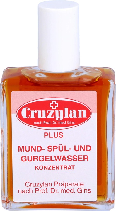 Actual product image Cruzylan Plus mouth rinse and gargle concentrate, 50 ml solution (50 ml, Mouthwash)