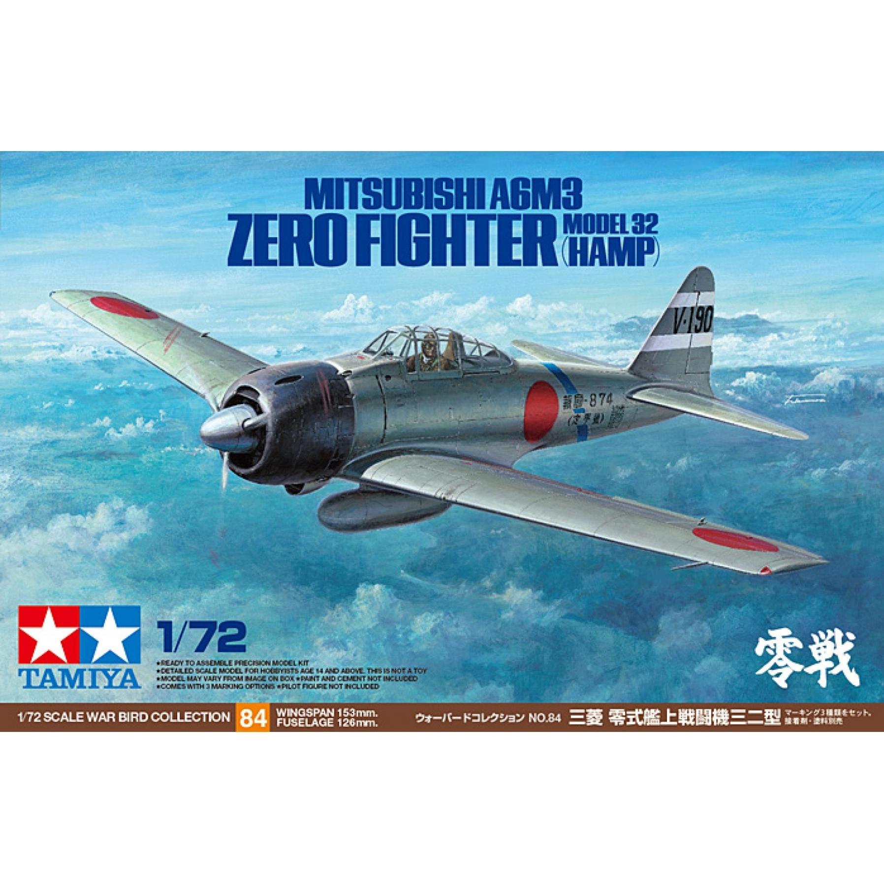 Thumbnail - Tamiya Mitsubishi A6M3 Zero Fighter Model 32 (Hamp)