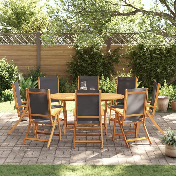 Actual product image vidaXL Garden furniture dining set garden set 9-piece solid wood acacia textilene (85 cm)