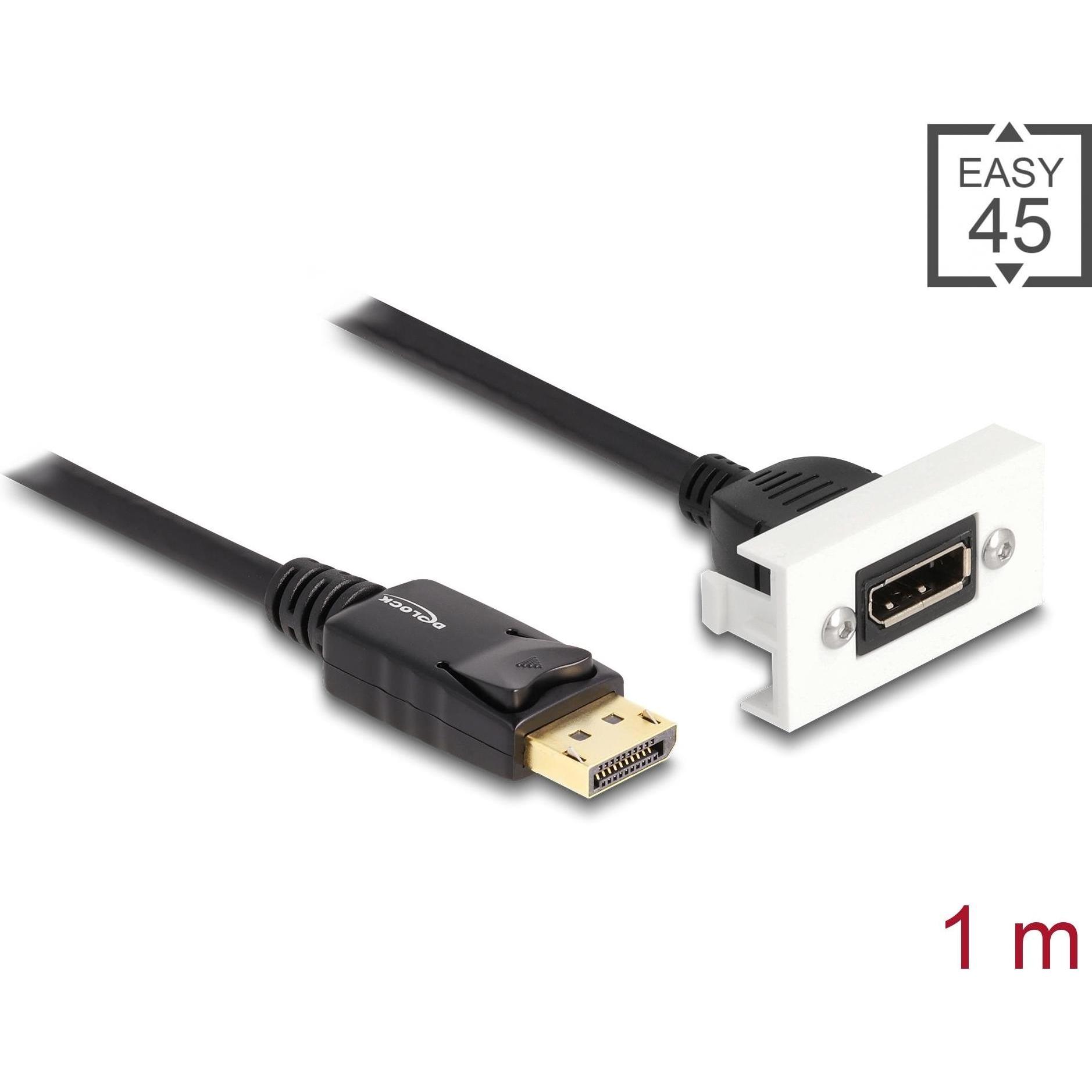 Thumbnail - Delock Easy 45 DP 8K 30 Hz Modul mit Kabelpeitsche (0.03 m, DisplayPort), Video Kabel