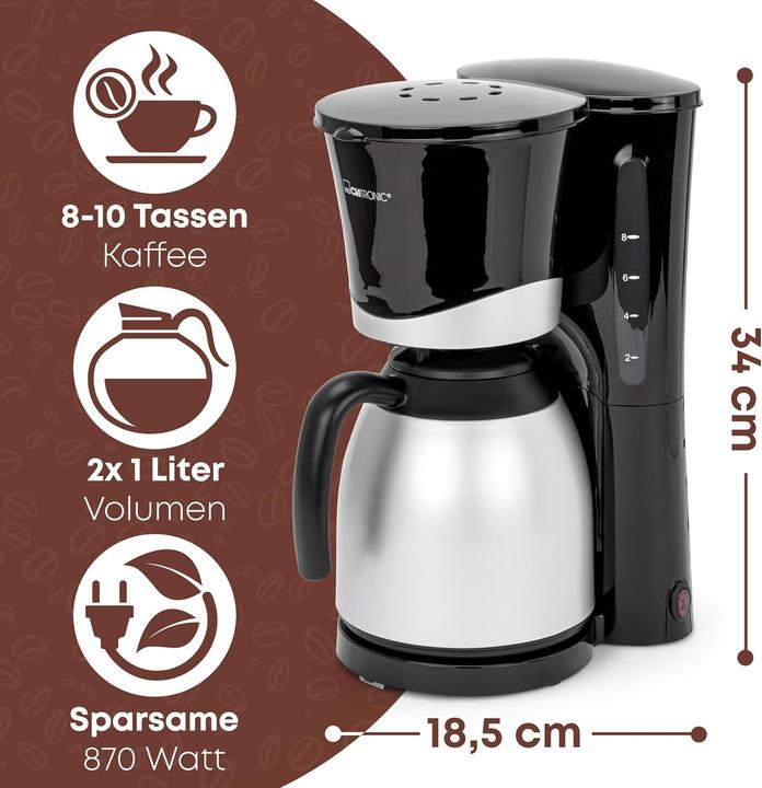 Clatronic Kaffeemaschine mit Thermokannen