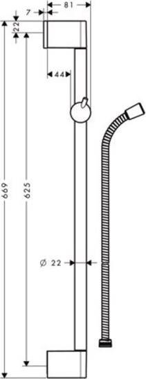 Produktbild hansgrohe HG Brausestange UNICA'CROMETTA 650mm chrom