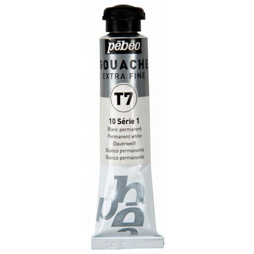 Pebeo, Künstlerfarbe + Bastelfarbe, Extra Feine Gouache T7 (Dauerweiss, 20 ml)