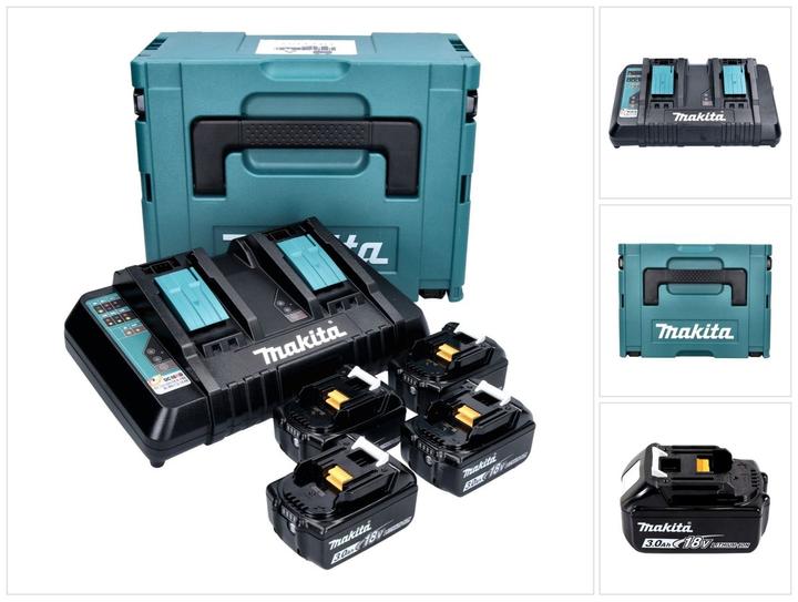 Produktbild Makita Power Source Kit 18V mit 4x BL1830B Akku 3,0Ah + DC18RD Doppelladegerät ( 197720-6 ) + Makpac (18 V)