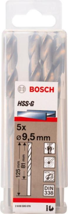 Produktbild Bosch Professional Zubehör PRO Metal HSS-G Spiralbohrer, 9,5 x 81 x 125 mm (9.5 mm)