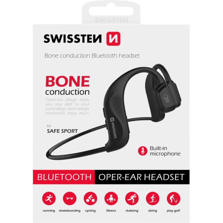 Thumbnail - Swissten Bone Conduction (6 h, Kabellos), Kopfhörer, Schwarz