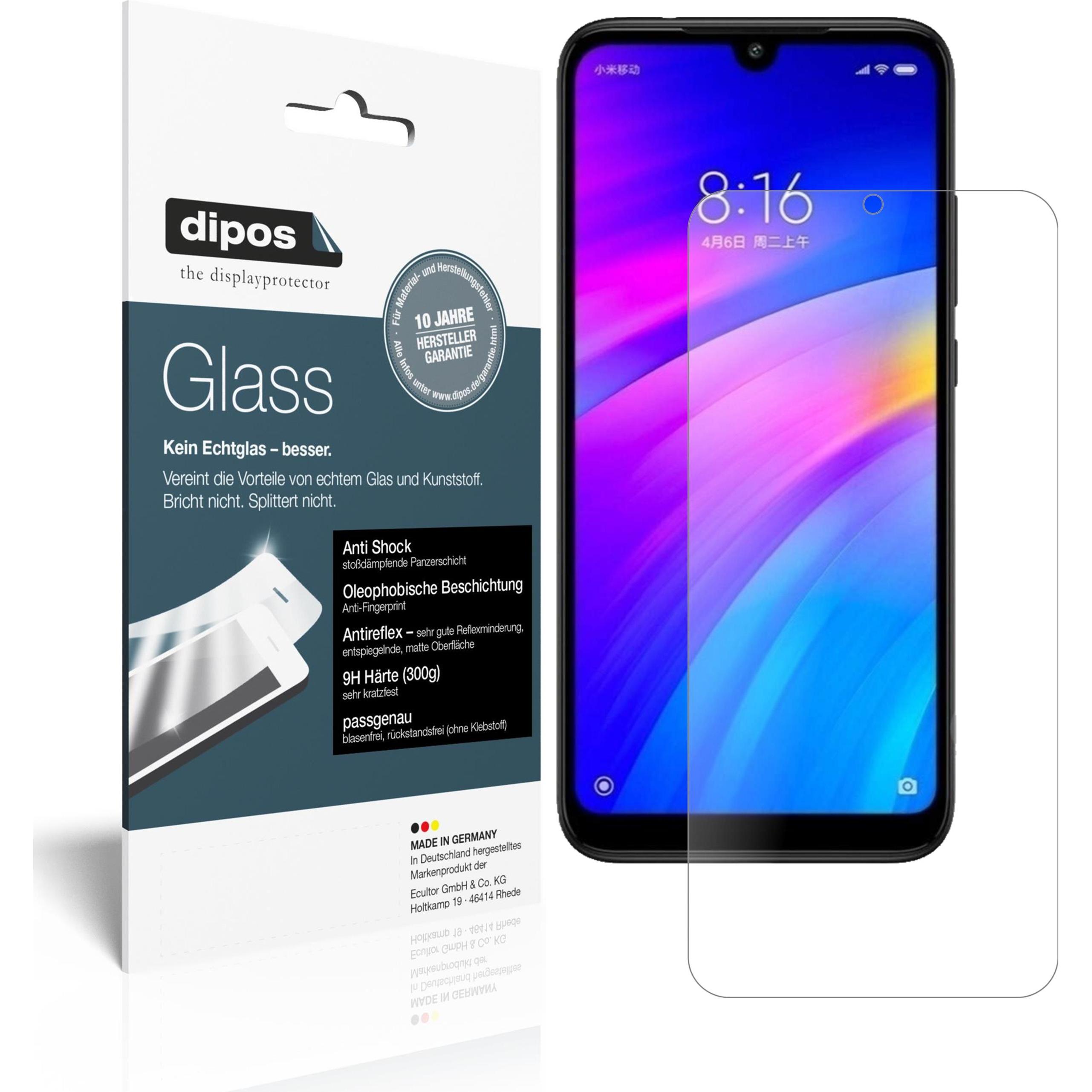 Dipos Displayschutz Anti-Shock (1 Stück, Xiaomi Redmi 7), Smartphone Schutzfolie, Transparent
