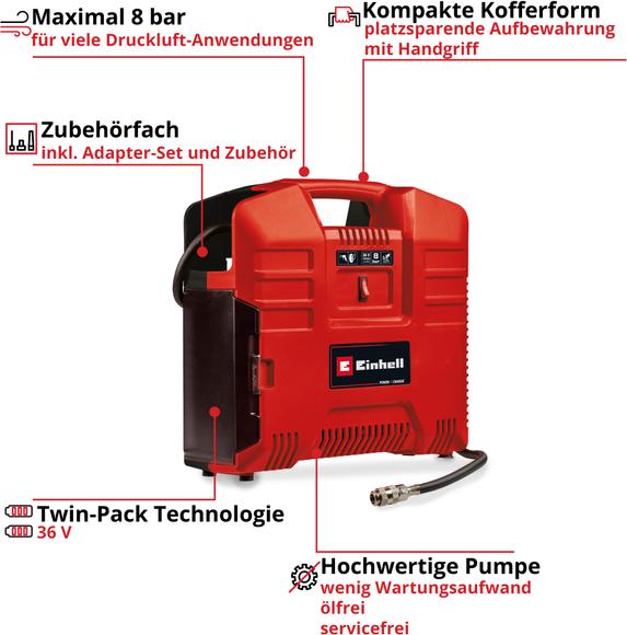 Produktbild Einhell 4020440 Kompressor 8 bar (8 Bar, 0 l)