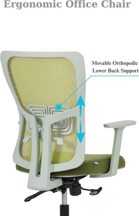 Image du produit Kalune Design Lumbar 108 Green Office Chair Set 2 Pieces