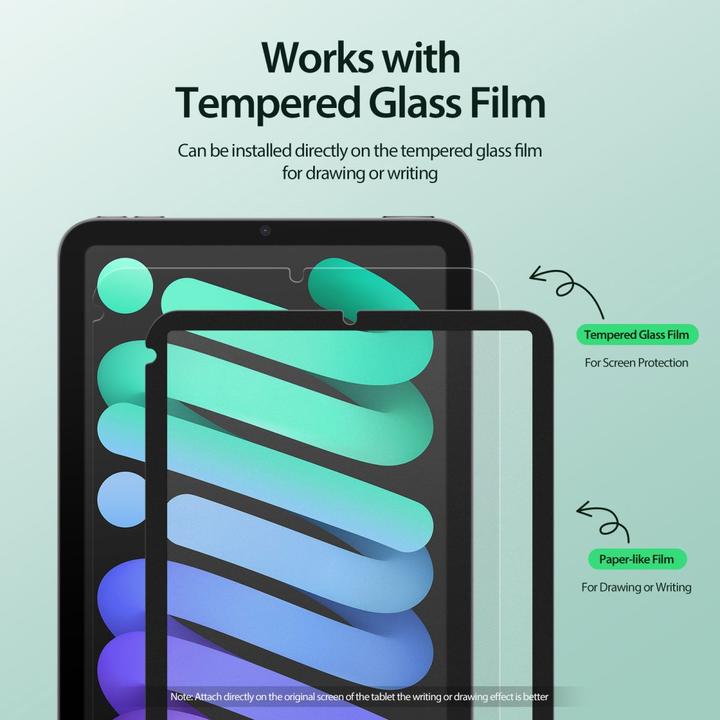 Actual product image Dux Ducis Naad Paperfeel protective film iPad Mini 6 - Black (1 Piece, iPad mini 6, iPad mini 2024 (7th gen))