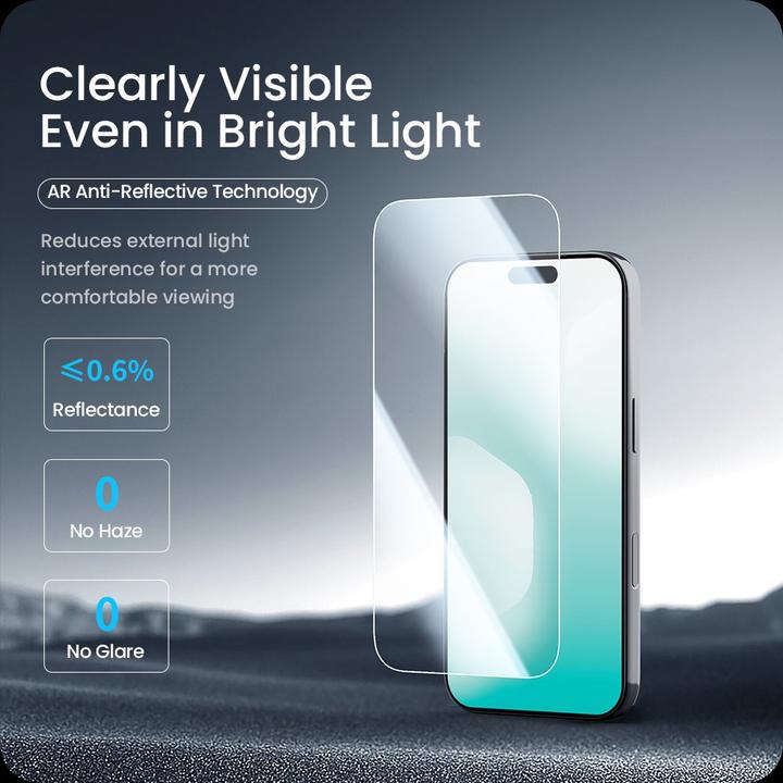 Actual product image Nillkin Tempered Glass 0.2mm H+ PRO 2.5D Anti-reflective for Apple iPhone 17 Pro (with applicator) (Apple iPhone 17 Pro)