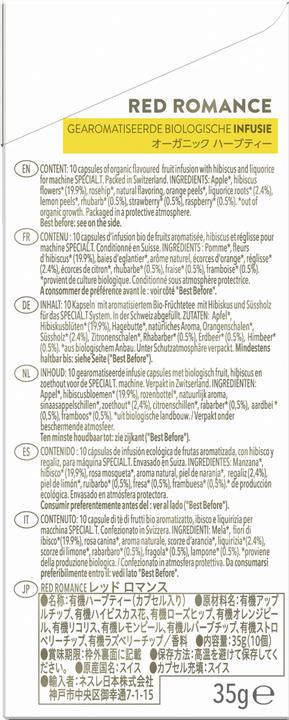 Nährwerte und Zutaten Special.T Red Romance (35 g)