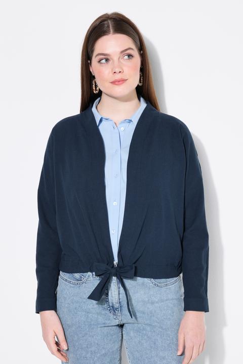 Actual product image Ulla Popken Bolero-Jacke, Stehkragen, Fledermaus-Langarm, Saumband (56)