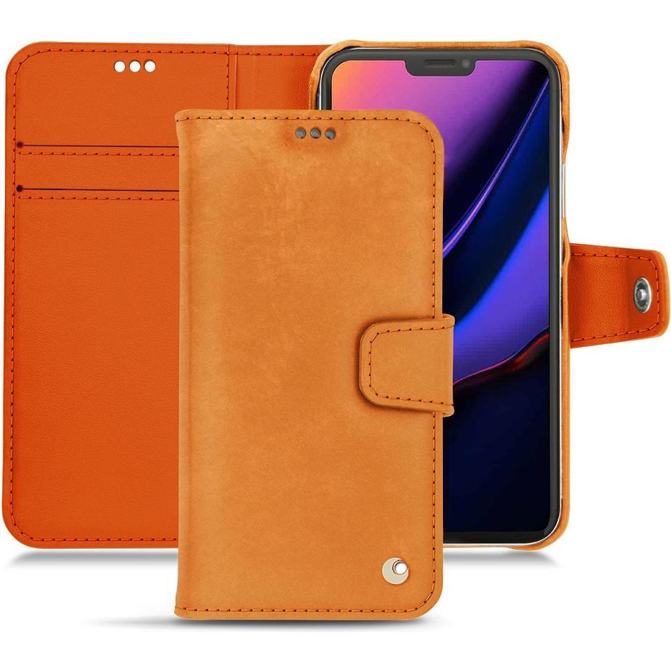 Noreve Lederschutzhülle Wallet (Apple iPhone 11 Pro), Smartphone Hülle, Orange