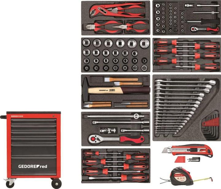 Actual product image Gedore red R21560001 Tool set in MECHANIC workshop trolley red 119-piece set (119 x)