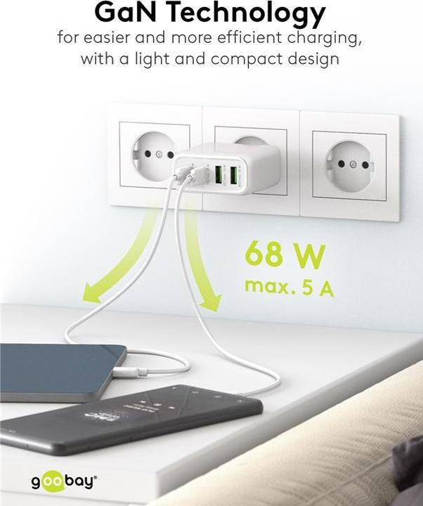 Produktbild Goobay Multiport Schnellladegerät (68 W)