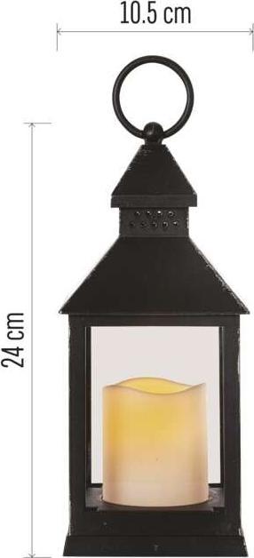 Produktbild Emos LED Dekoration – Laterne antik schwarz blinkend, 3x AAA, Innen, Vintage, Timer