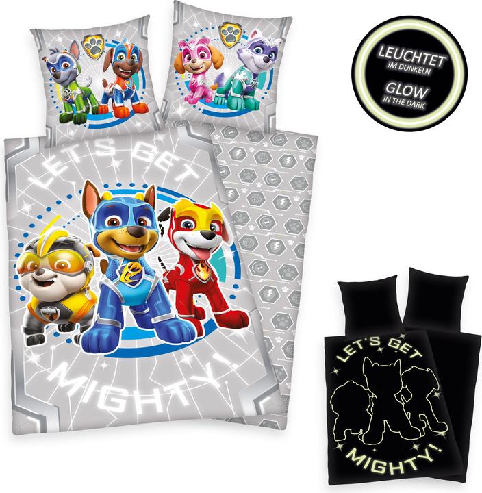 Herding Omkeerbaar kinderbeddengoed "Paw Patrol" Glow in the Dark