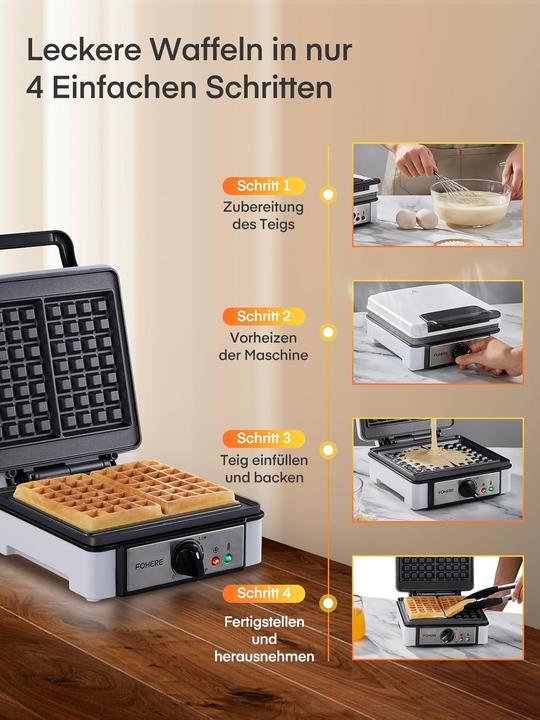 Image du produit Fohere Waffeleisen mit Antihaftbeschichtung