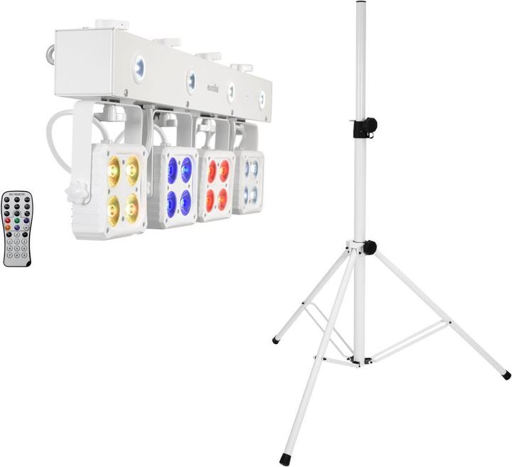 Image du produit Eurolite Set LED KLS-180 blanc + BS-2 UE Pied haut pour enceintes blanc
