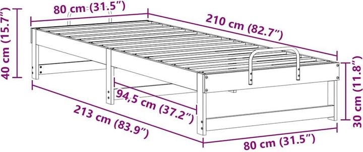Image du produit vidaXL Bettrahmen (80 x 210 cm)
