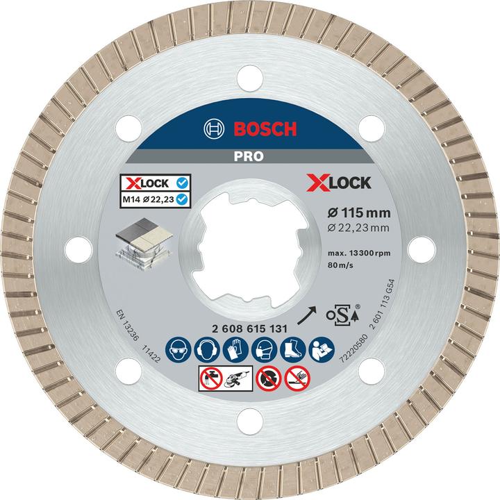Produktbild Bosch Professional Zubehör PRO Ceramic X-Lock Diamanttrennscheibe, 115 x 22,23 mm, 22,23 mm