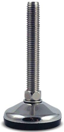 Immagine prodotto RS PRO Piede regolabile M12 fino a 400kg x 100mm, inclinabile fino a 10° / acciaio inox x 129mm