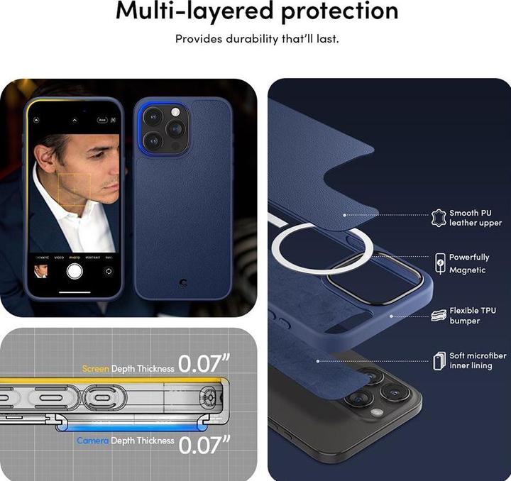 Actual product image Cyrill Kajuk Mag Magsafe Iphone 15 Pro Navy (Apple iPhone 15 Pro)