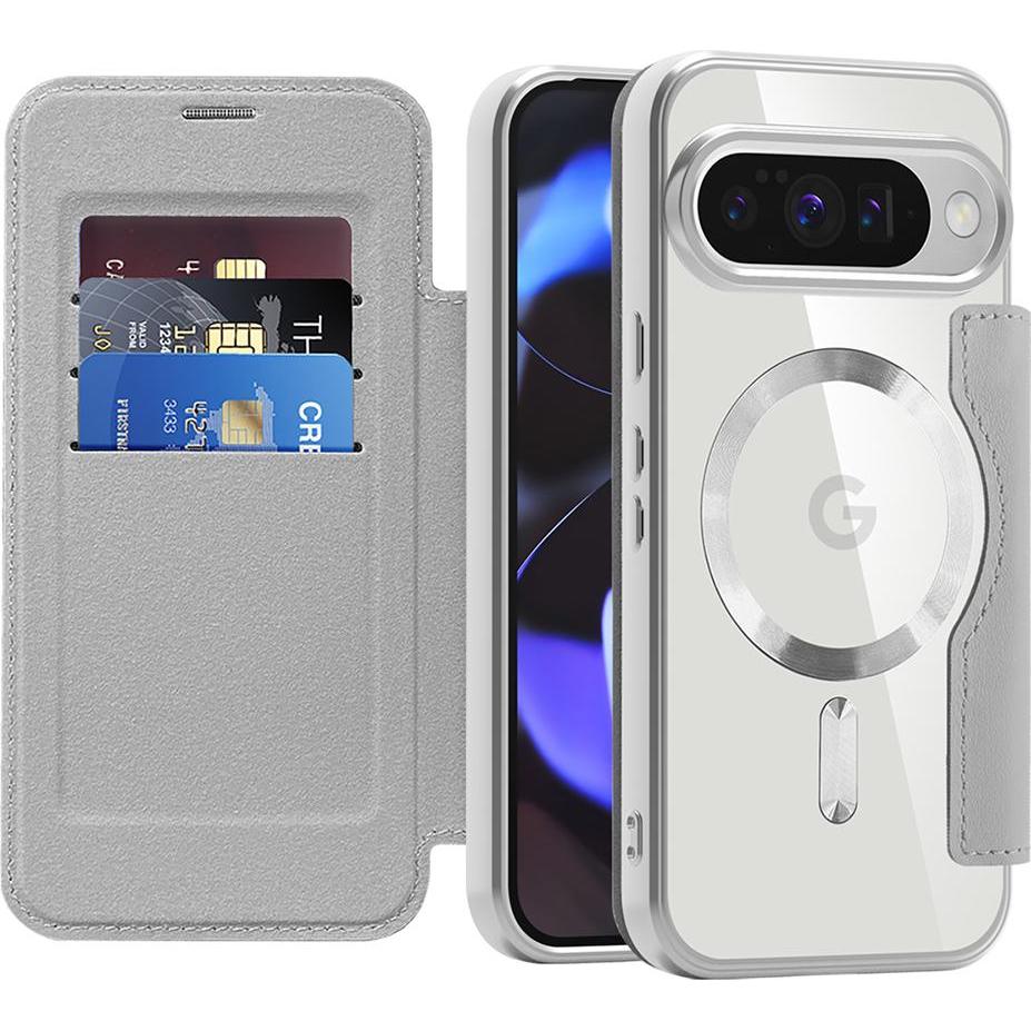 Techsuit - SmartMag Book Case - Google Pixel 10 / 10 Pro - Gray (Google Pixel 10, Google Pixel 10 Pro), Cover smartphone, Grigio