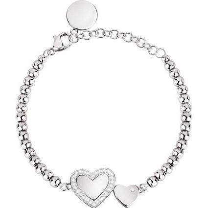 Morellato, Armschmuck, Steel ball bracelet with hearts SOR24 (L), (Edelstahl)