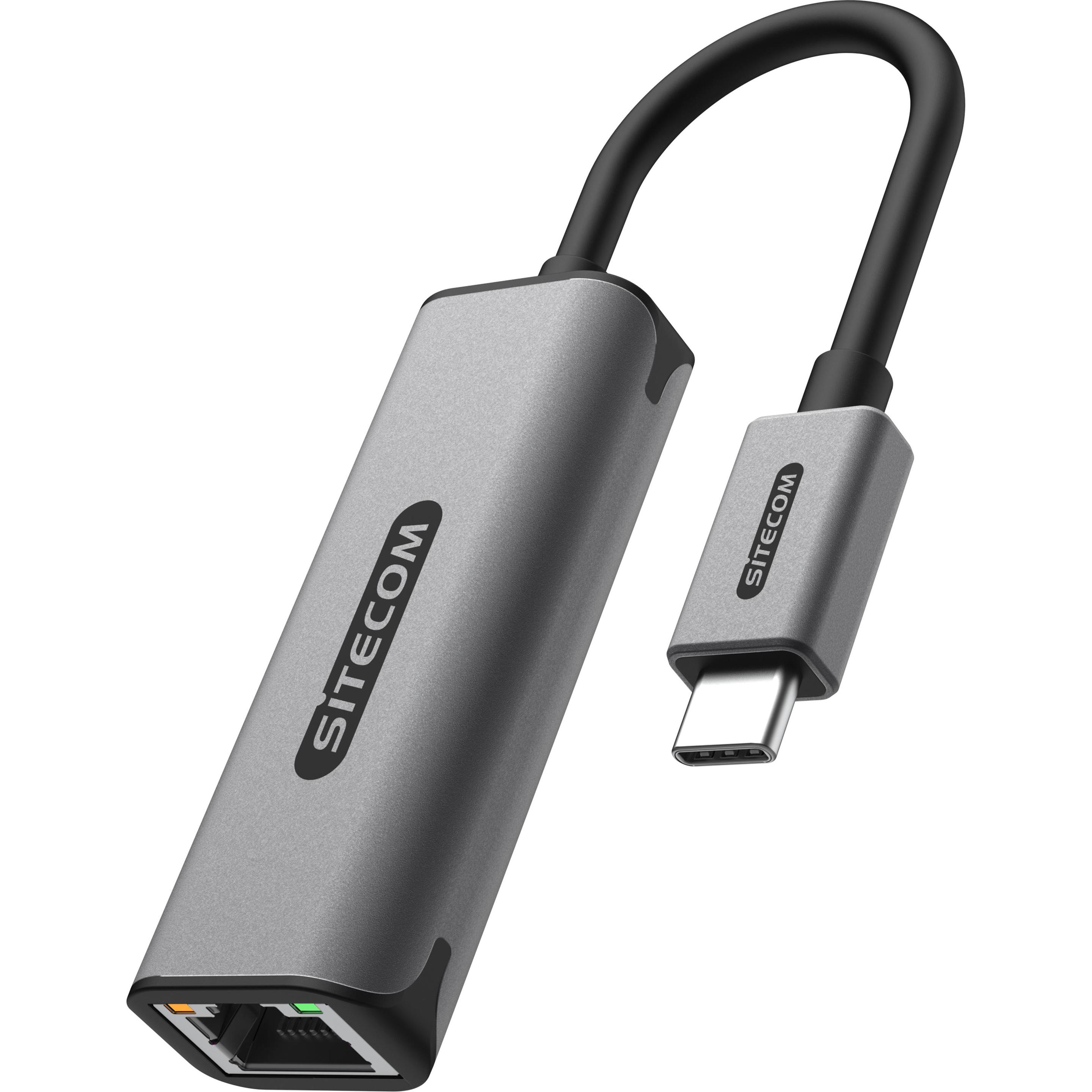 Sitecom AD-1005 USB-C zu Ether 1 Gbit Adapt (USB-C), Netzwerkadapter, Grau