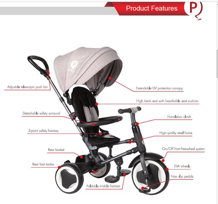 Productafbeelding Qplay Driewieler Rito 3 in 1 - Jongens en Meisjes - Blauw - Deluxe