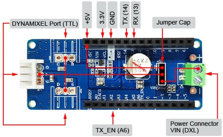 Actual product image Robotis Servo motor controller DYNAMIXEL Shield for Arduino MKR