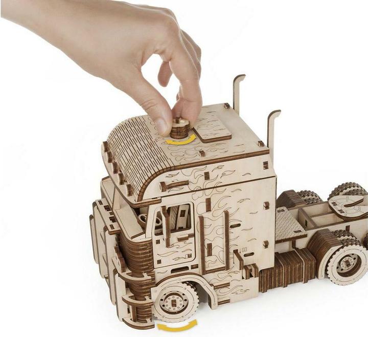 Actual product image Eco Wood Art Road King articulated lorry - 3D wooden construction kit