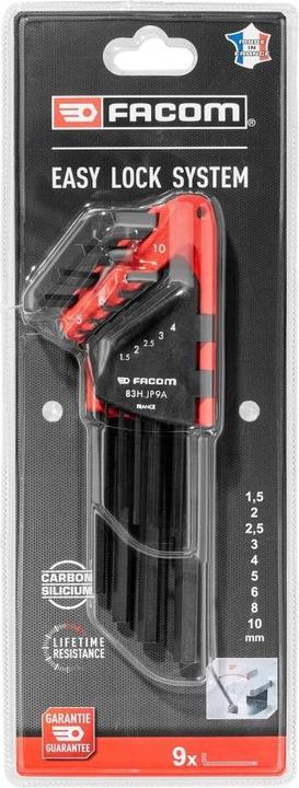 Actual product image Facom 83H.JP9APB JP Lange Winkelschraubendreher 6-seitig im Halter, Zoll, 8-teilig