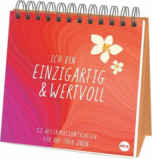 Actual product image Ich bin einzigartig und wertvoll Premium-Postkartenkalender2026 - 53 Affirmationskarten für das