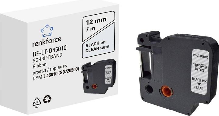 Immagine prodotto Renkforce RF-LT-D45010 Compatibile sostituisce DYMO D1 - 45010 12 mm Ba (1.20 cm, Nero)