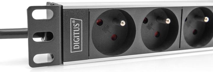 Actual product image Digitus 10" socket strip with aluminum profile, 4-way CEE 7/5 sockets (4x, CEE 7/5, 2 m)