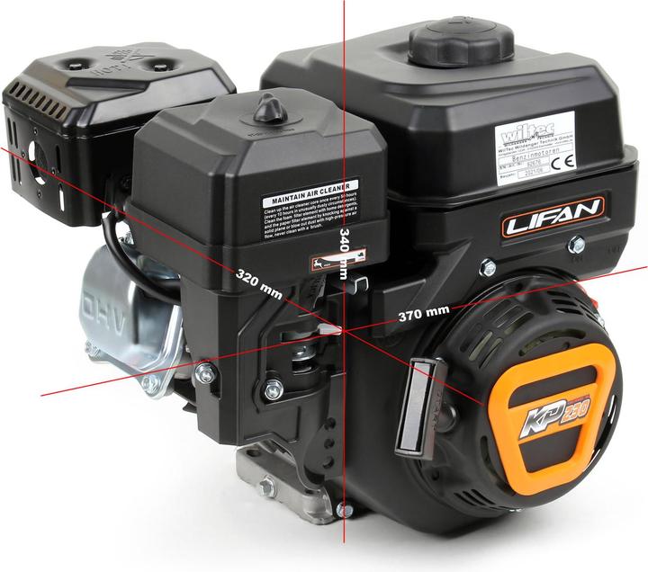 Actual product image Wiltec LIFAN KP230 20mm 4 Stroke Petrol Engine Single Cylinder 6.5HP OHV Gasoline Pull Start Air-cooled