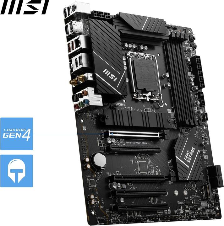 Productafbeelding MSI MB PRO B760-P Wifi DDR4 (B760, S1700, ATX, Intel) (LGA 1700, Intel B760, ATX)