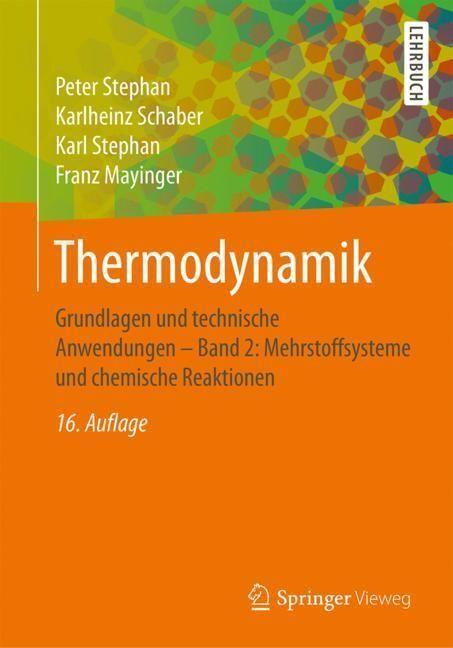Produktbild Thermodynamik (Deutsch, Franz Mayinger, Karl Stephan, Karlheinz Schaber, Peter Stephan, 2018)