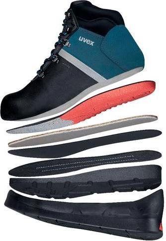 Actual product image Uvex Safety 3 asphaltpro boots S3 65593 black, blue width 12 size 48 (S3, 48)