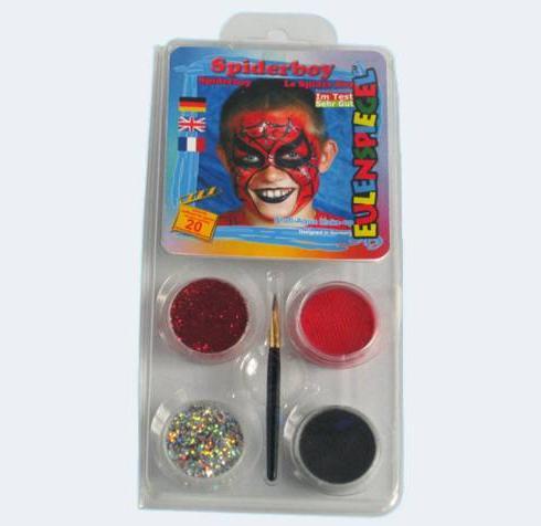 Productafbeelding 204504 - Motiefset Spiderboy, 2 kleuren, 2 glitters, 1 penseel, 1 gebruiksaanwijzing, voor ca. 20 ma