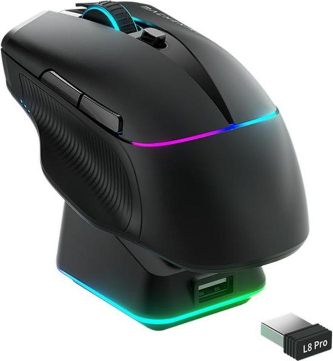 Actual product image Machenike Other L8 Pro Wireless Gaming Mouse - Black (Cable, Docking, Wireless)