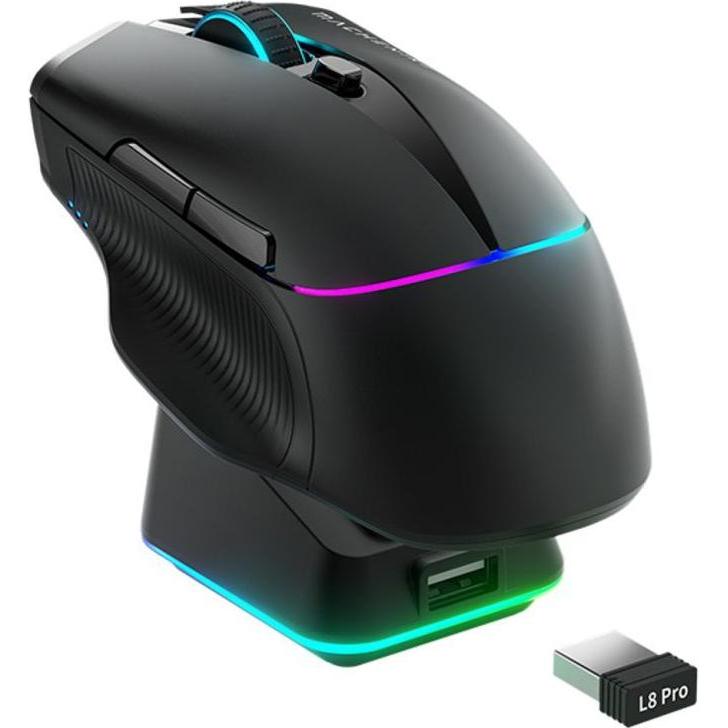 Machenike Other L8 Pro Wireless Gaming Mouse - Black (Cablato, Docking, Senza fili), Mouse, Nero