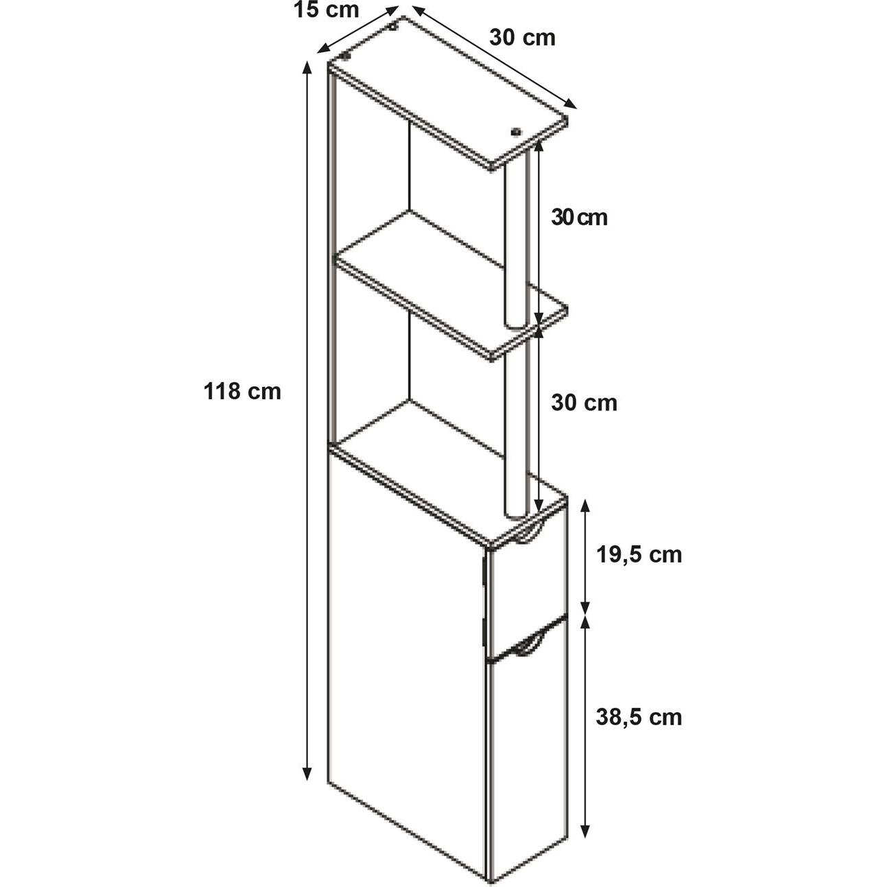 Thumbnail - HTI-Line, Regal, Thekla (15 x 30 x 118 cm)
