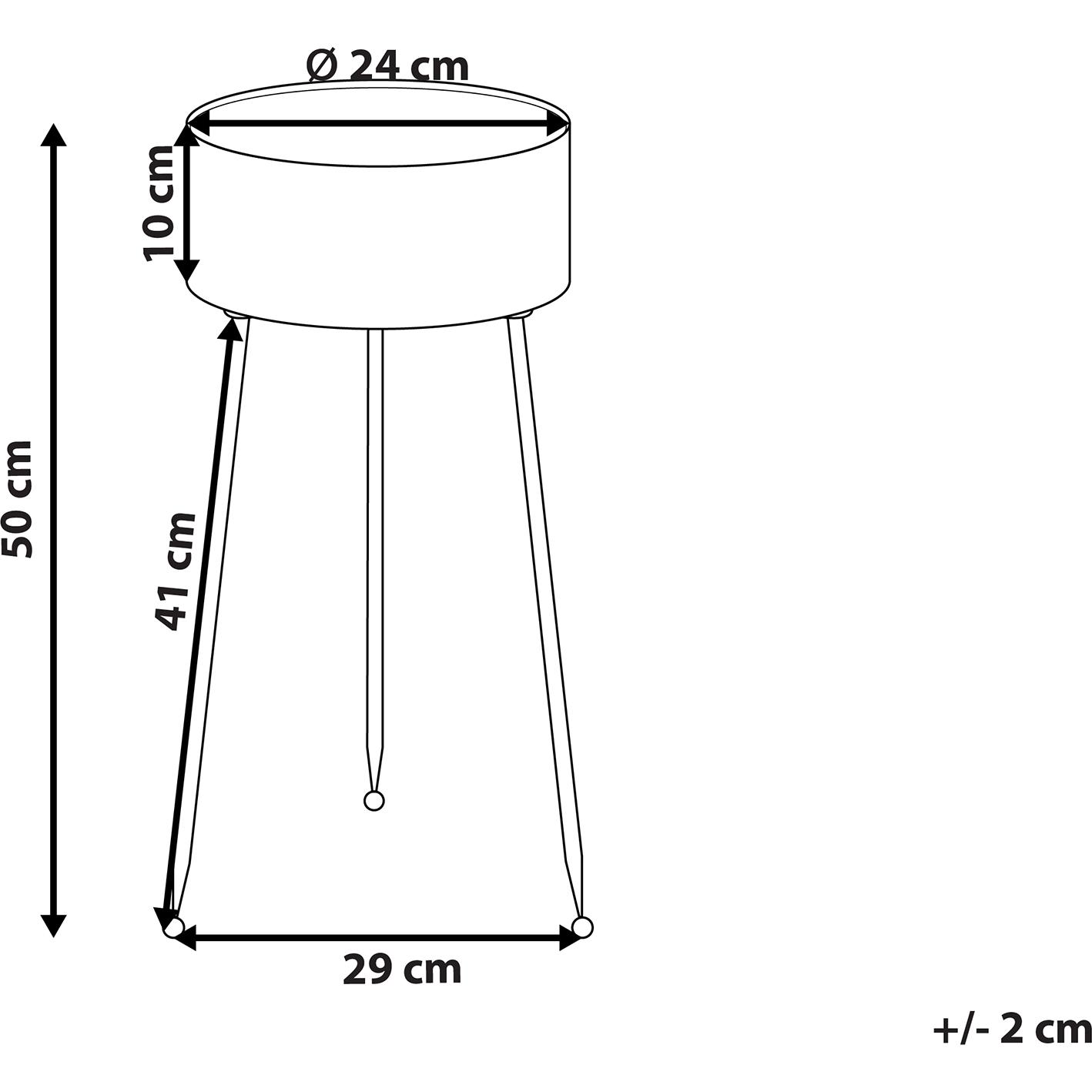Thumbnail - Beliani, Blumentopf, Pflanzenständer schwarz ⌀ 24 cm LEIKA (29 cm)