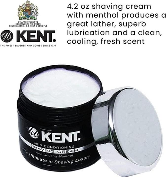 Actual product image Kent Menthol Shaving Cream 125ml Tub (125 ml, Shaving cream)