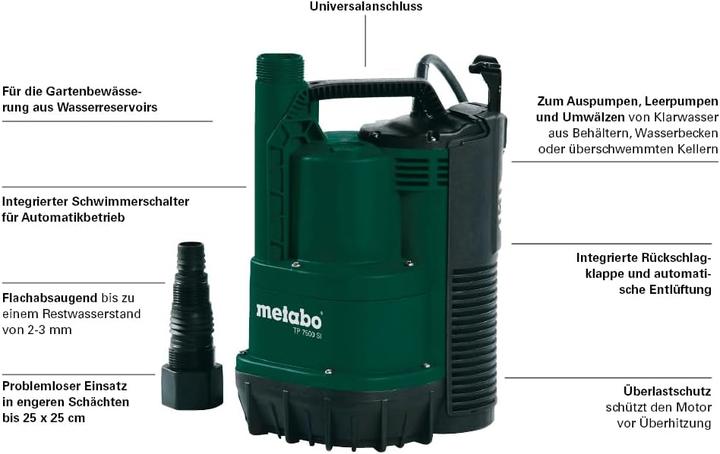 Actual product image Metabo Submersible pressure pump 0250750013 75 (Clear water pump)