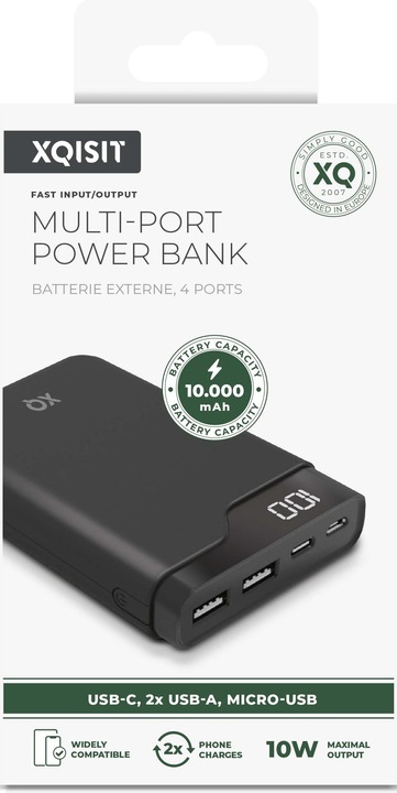 Actual product image Xqisit NP Premium Powerbank 10000 mAh (10000 mAh, 10 W)